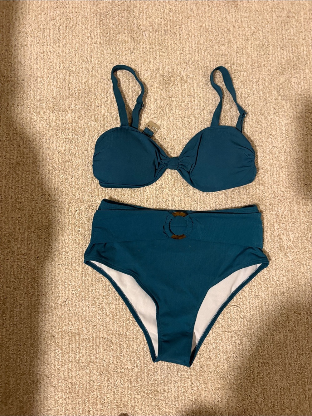 Pink Lily Teal Underwire Bikini Set
